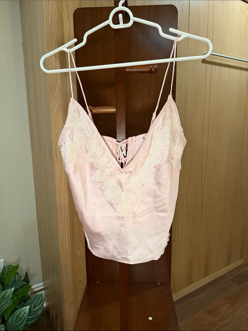 Free People Blush Lace-Trim Cami
